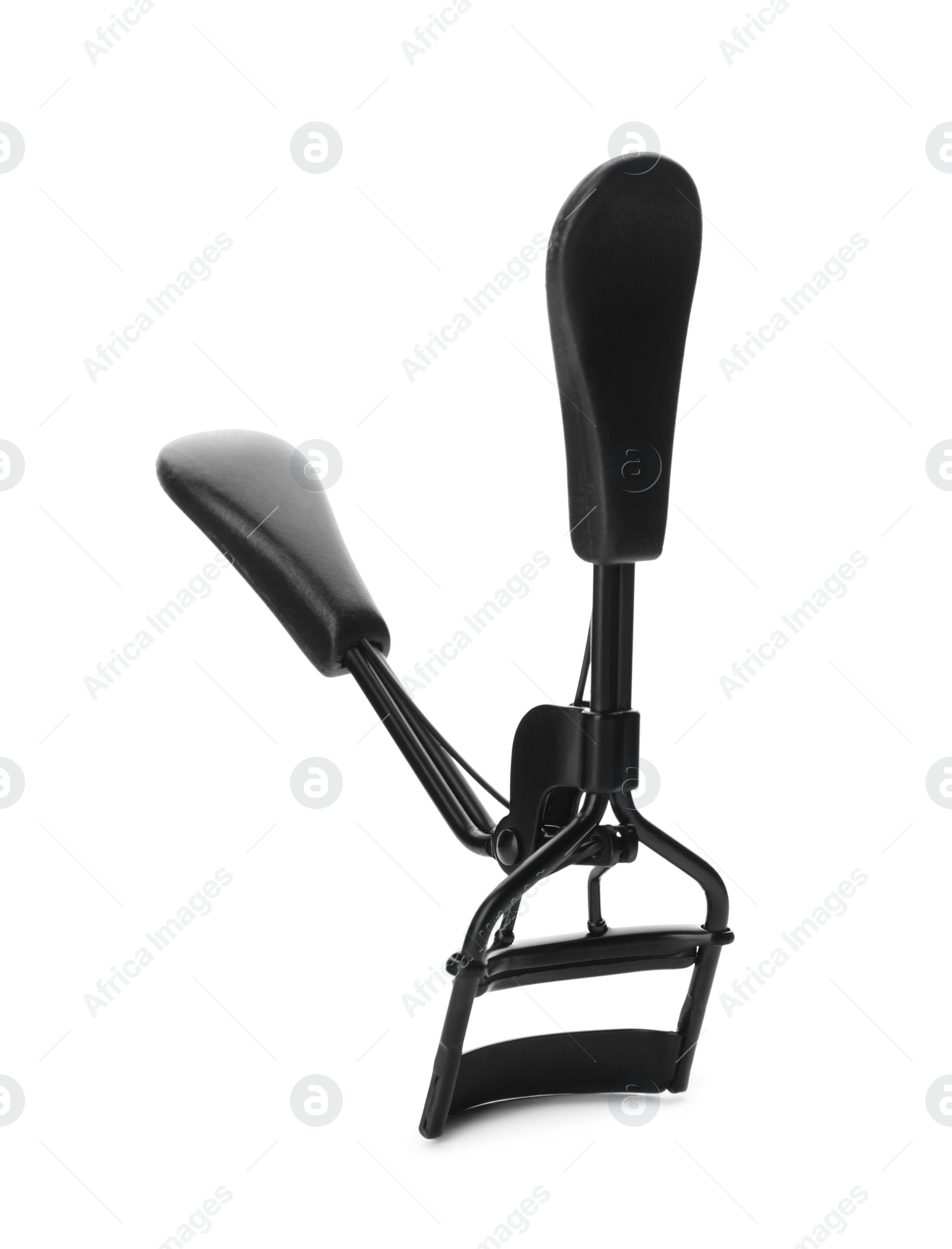 Photo of Eyelash curler isolated on white. Makeup tool