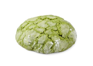Photo of One tasty matcha cookie isolated on white