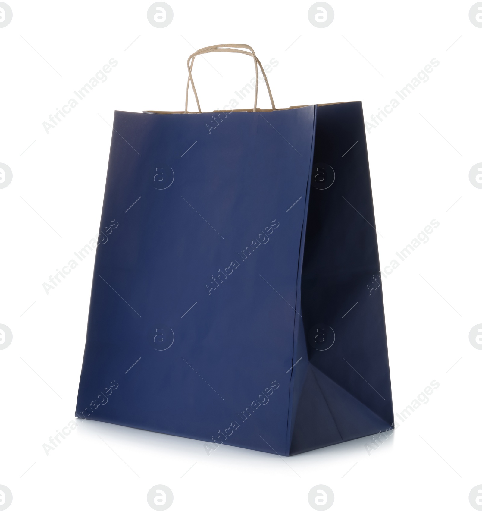 Photo of Mockup of paper shopping bag on white background