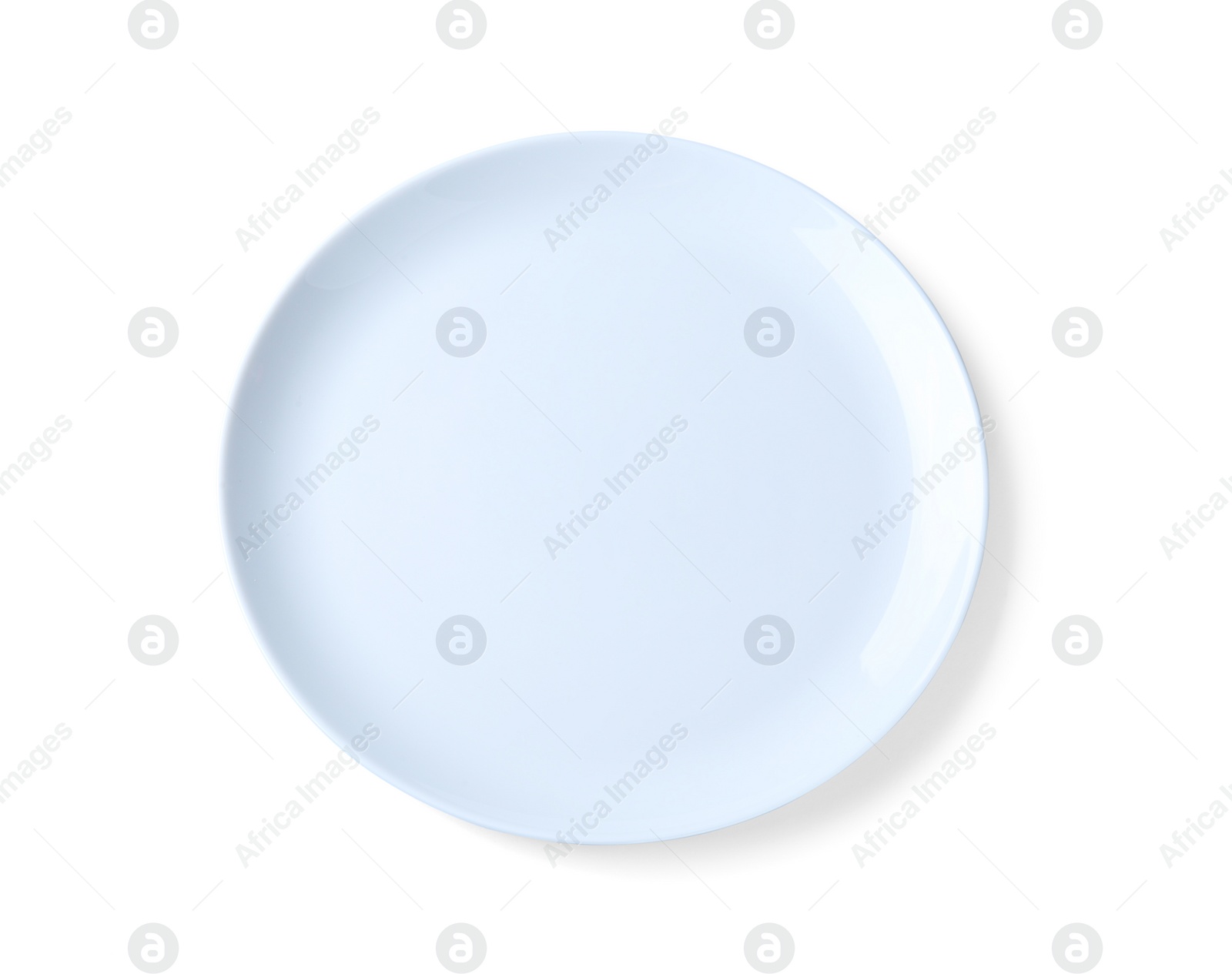 Photo of Empty ceramic plate isolated on white, top view