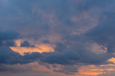 Beautiful view of sky with clouds at sunset