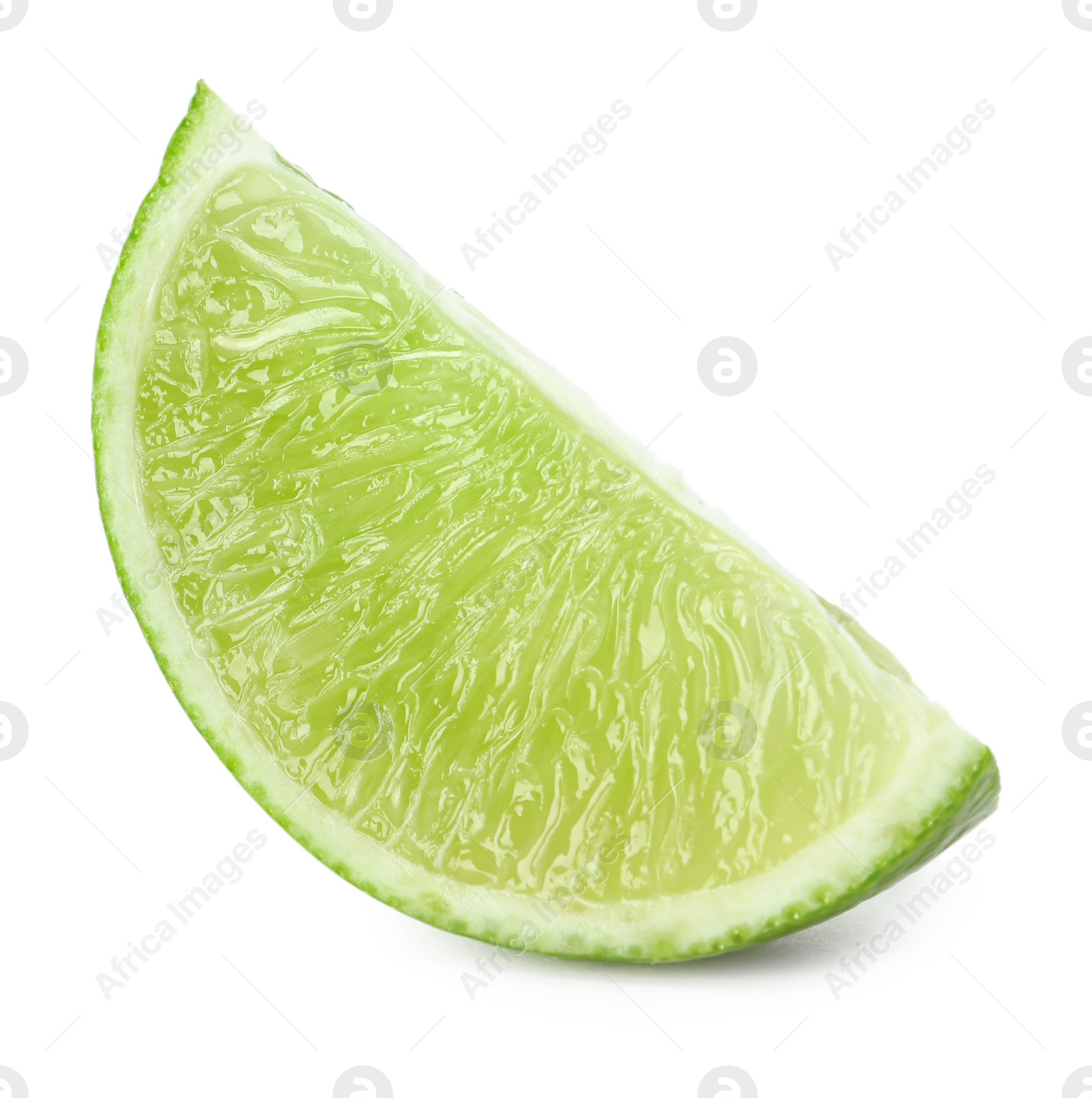 Photo of Slice of fresh green ripe lime isolated on white