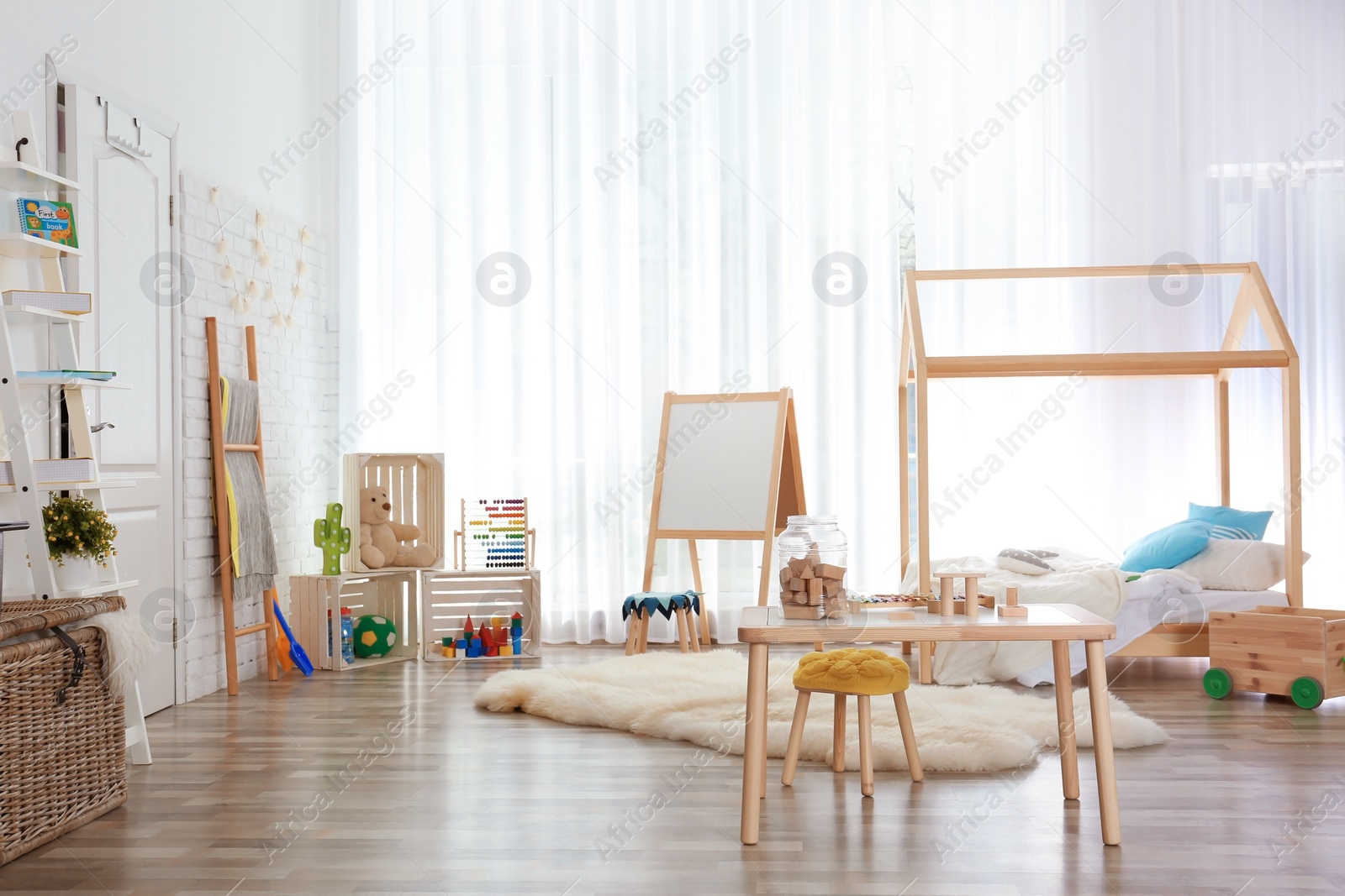 Photo of Modern child room interior setting. Idea for home design