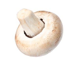 Fresh champignon mushroom isolated on white. Healthy food