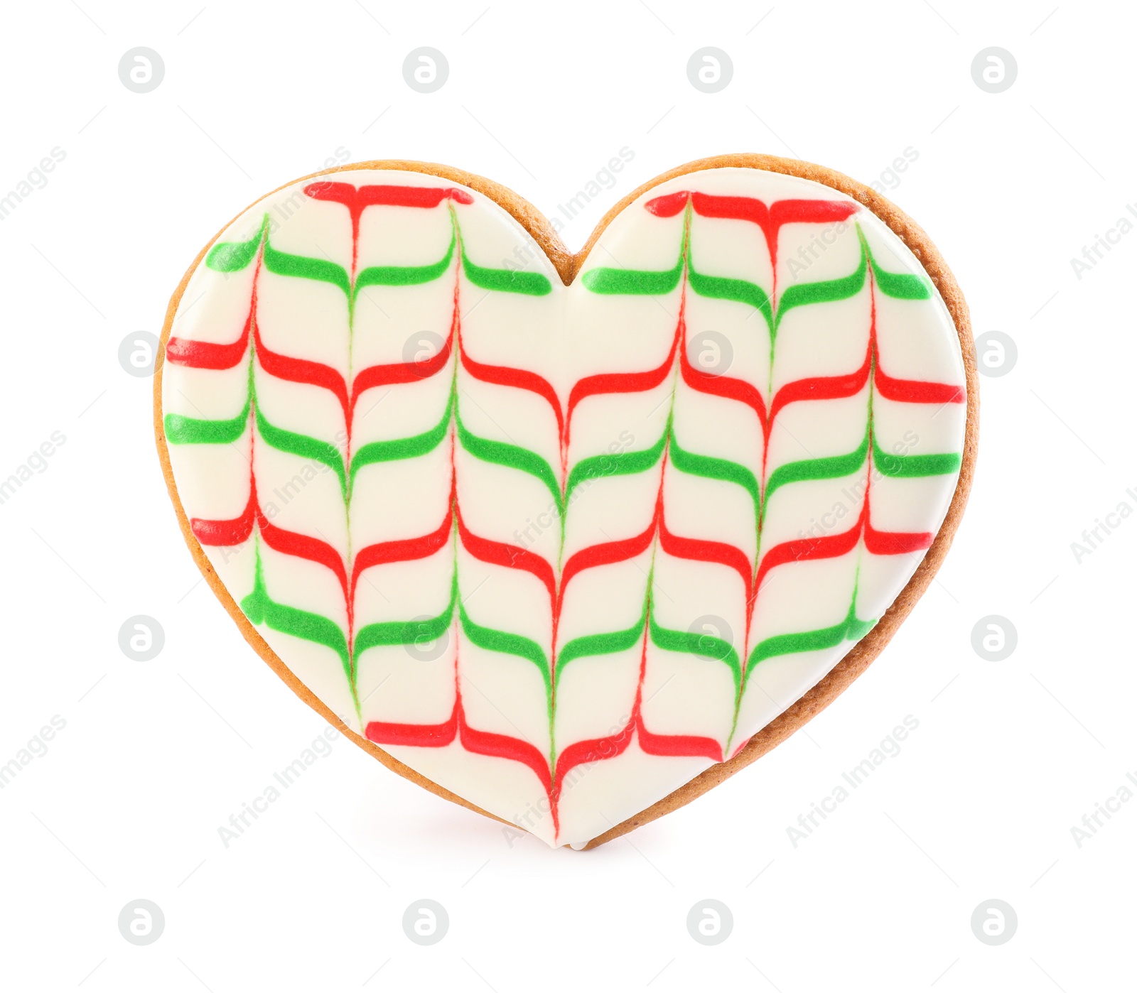 Photo of Heart shaped Christmas cookie isolated on white