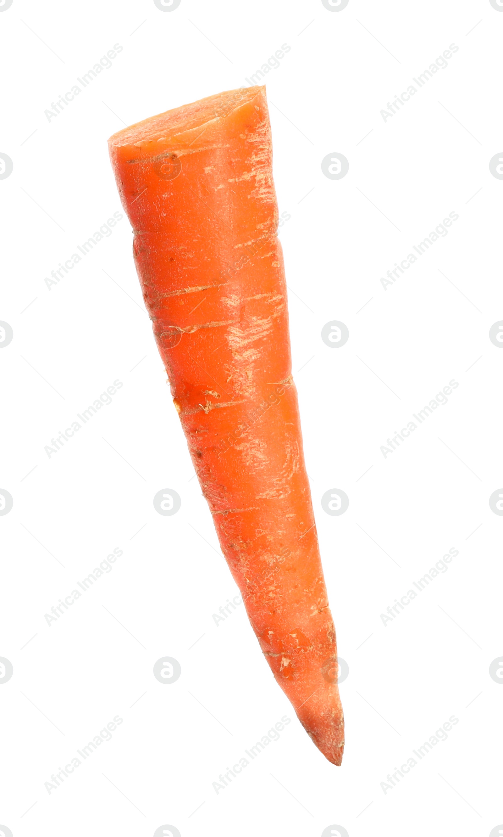 Photo of Piece of raw carrot isolated on white