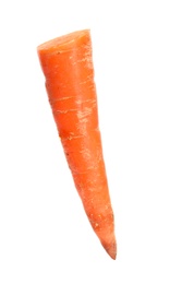 Photo of Piece of raw carrot isolated on white