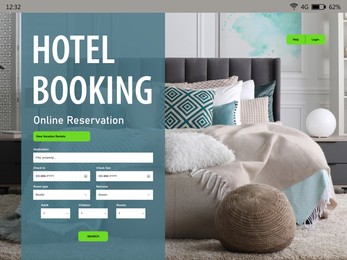 Online hotel booking website interface with information