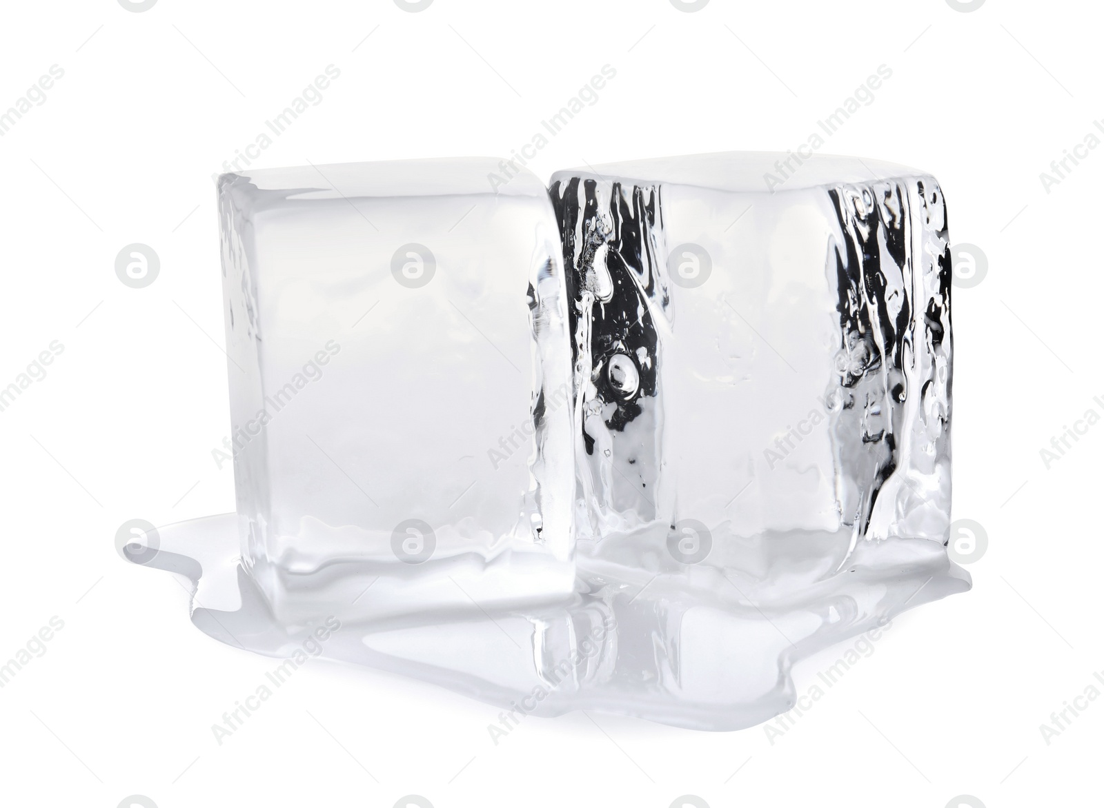 Photo of Crystal clear ice cubes isolated on white