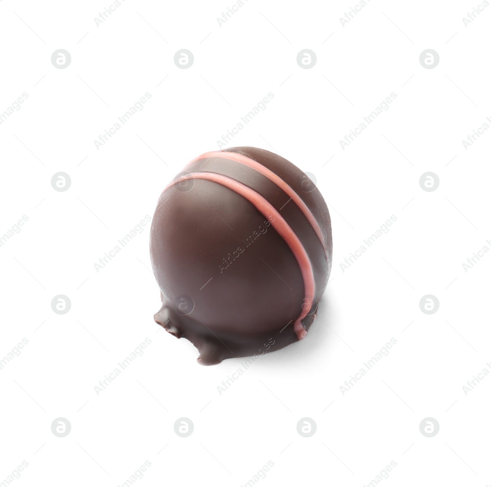 Photo of Delicious chocolate candy on white background