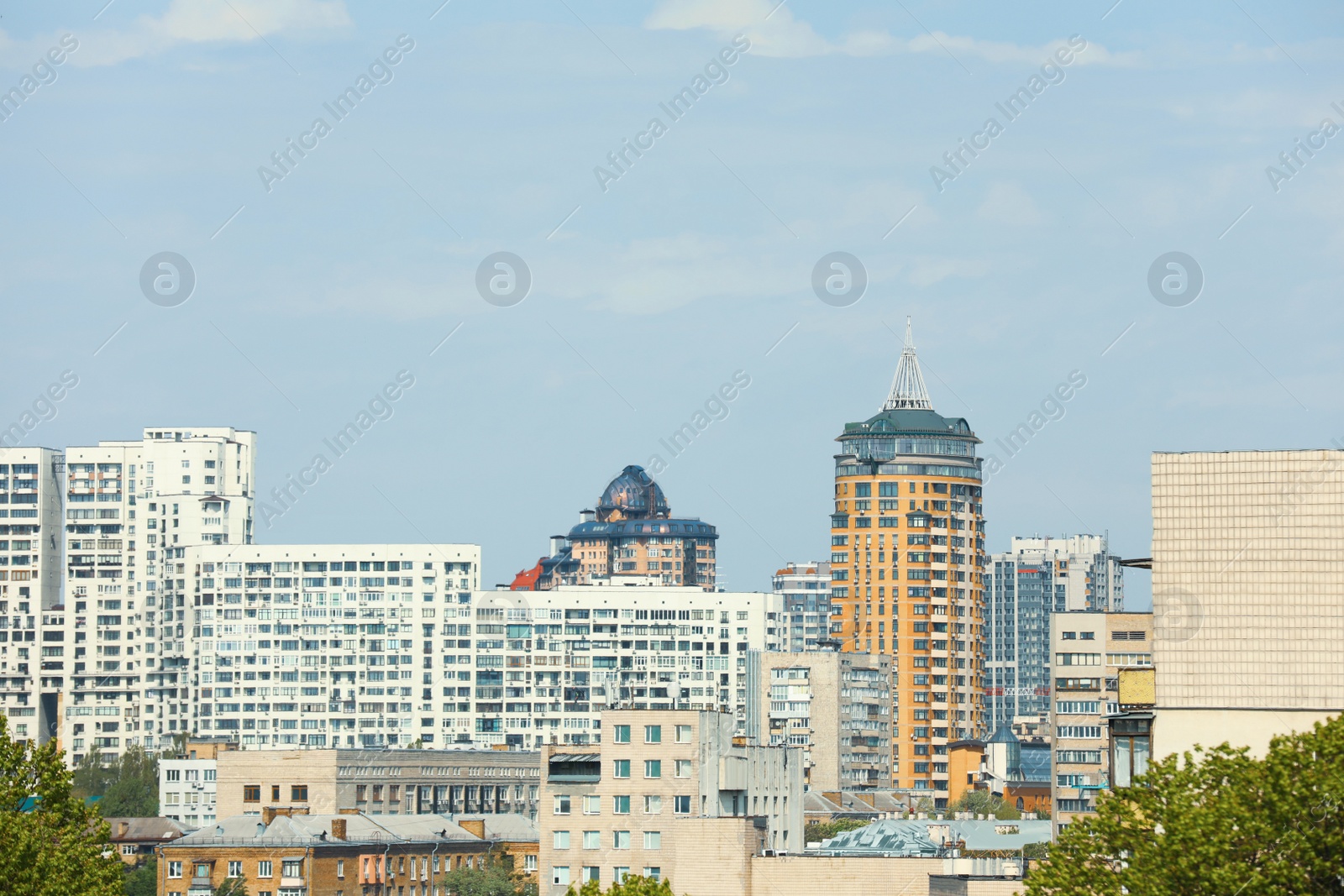 Photo of Beautiful view of cityscape with modern buildings. Urban architecture