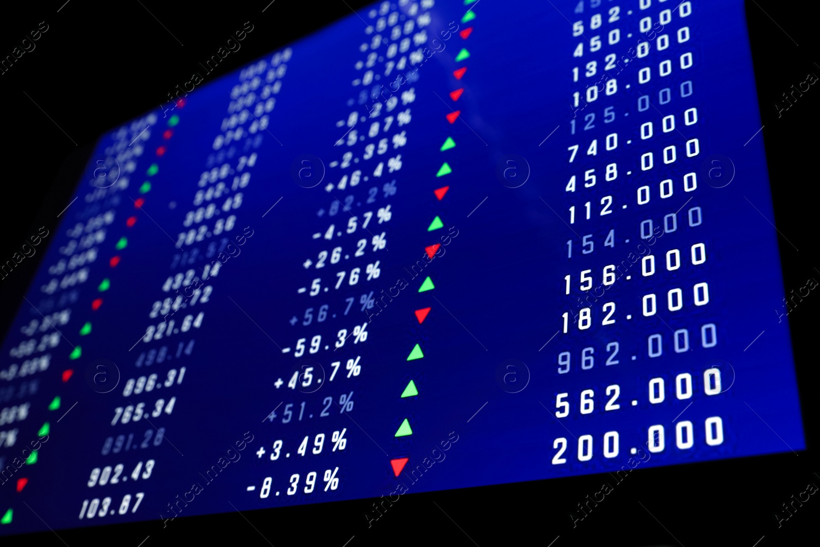 Photo of Online stock exchange application with current price information on screen