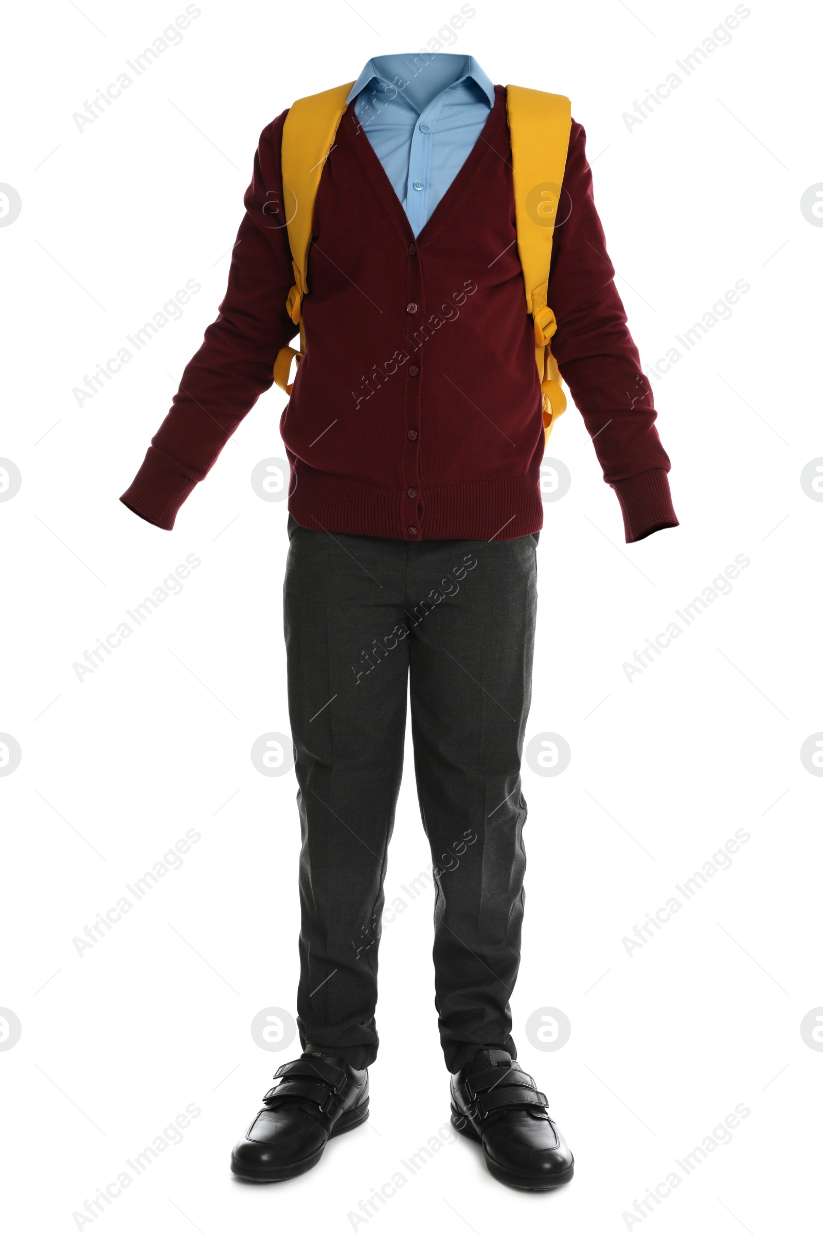 Image of School uniform for boy on white background