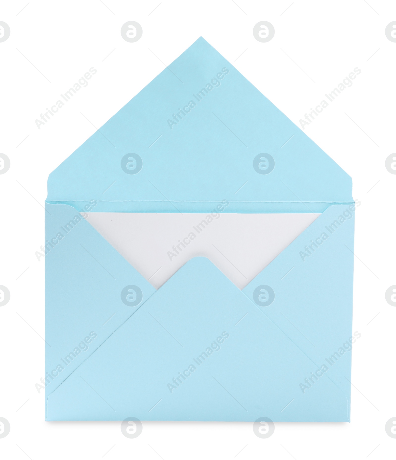 Photo of Letter envelope with card on white background