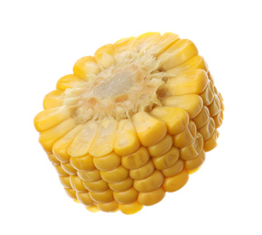 Piece of corn cob isolated on white