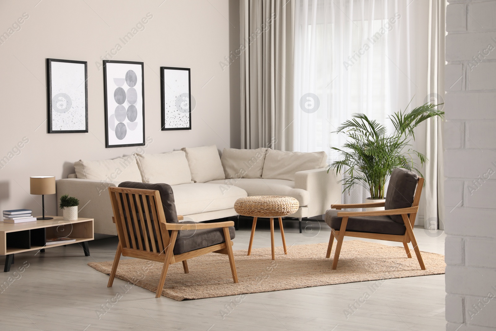 Photo of Stylish living room interior with comfortable furniture