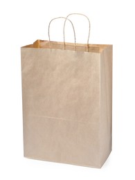 Kraft shopping paper bag isolated on white