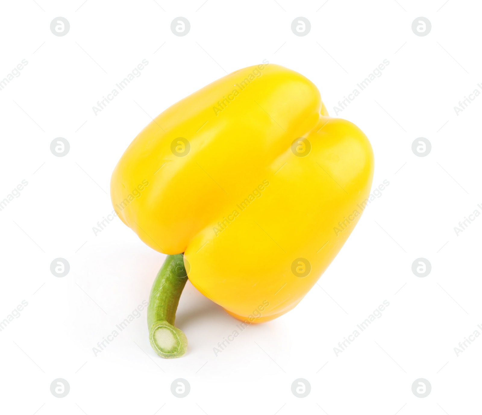 Photo of Ripe yellow bell pepper isolated on white