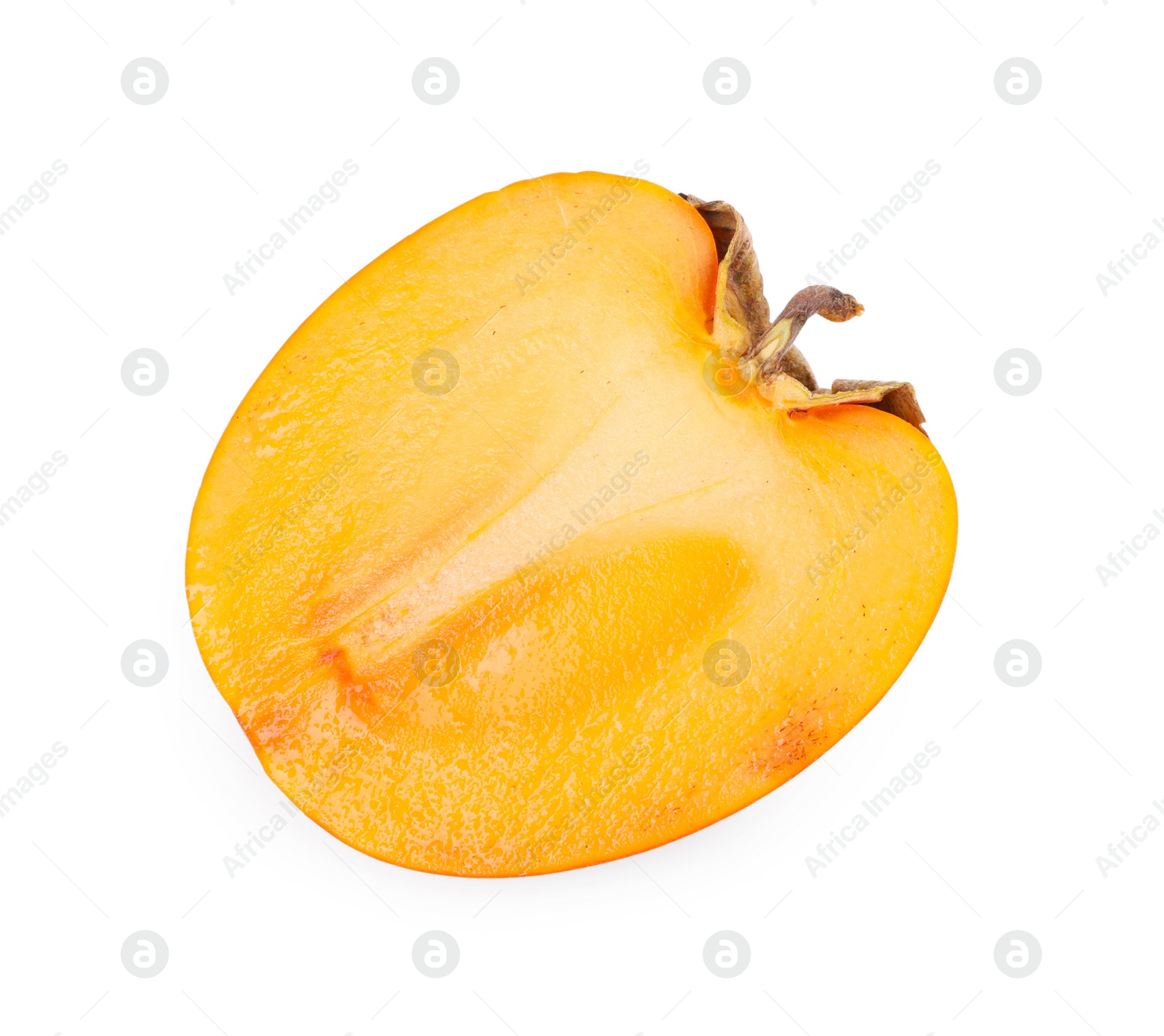 Photo of Piece of fresh persimmon fruit isolated on white