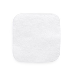 Photo of Soft clean cotton pad on white background, top view