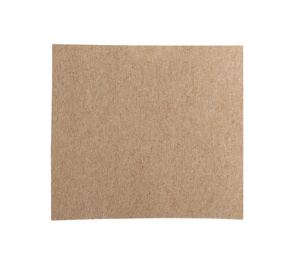 Photo of Piece of blank notebook paper isolated on white. Space for design
