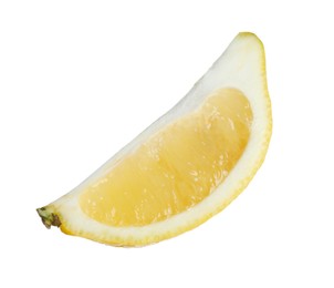 Photo of Piece of fresh lemon isolated on white