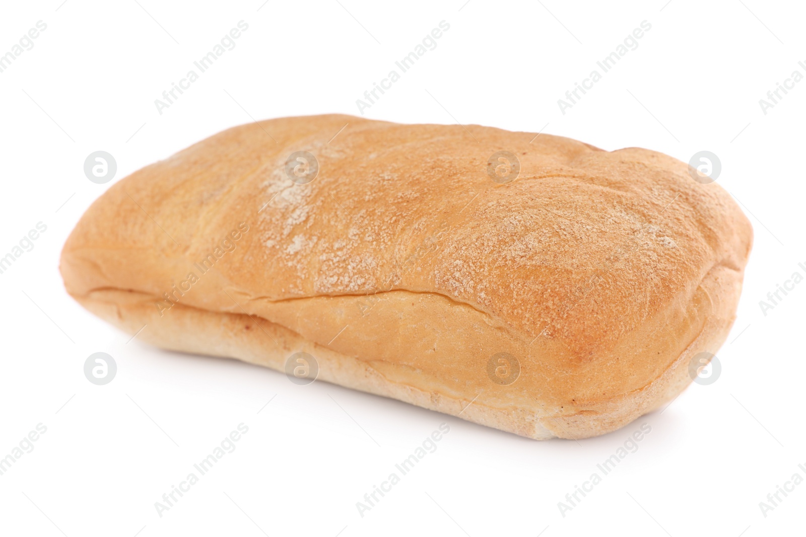 Photo of Delicious freshly baked crispy ciabatta isolated on white