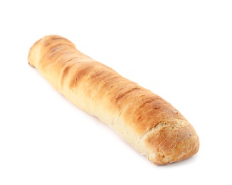 Photo of Tasty baguette isolated on white. Fresh bread