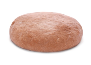 Photo of Raw rye dough on white background