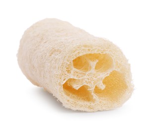 Photo of Loofah sponge isolated on white. Personal hygiene product