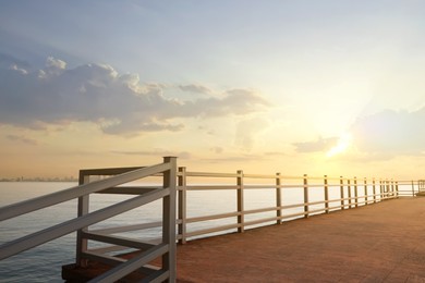Picturesque view of pier near sea outdoors