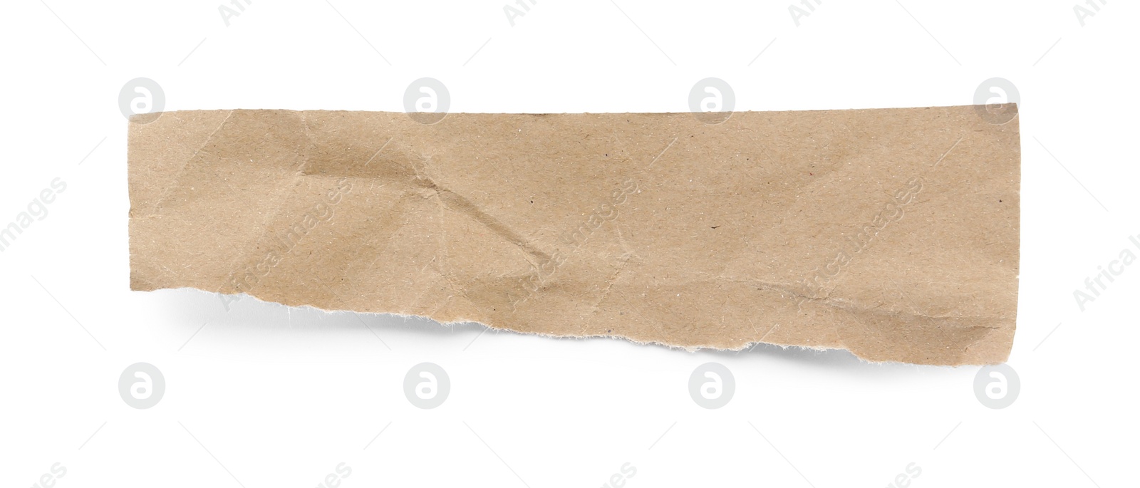 Photo of Piece of kraft notebook sheet isolated on white, top view