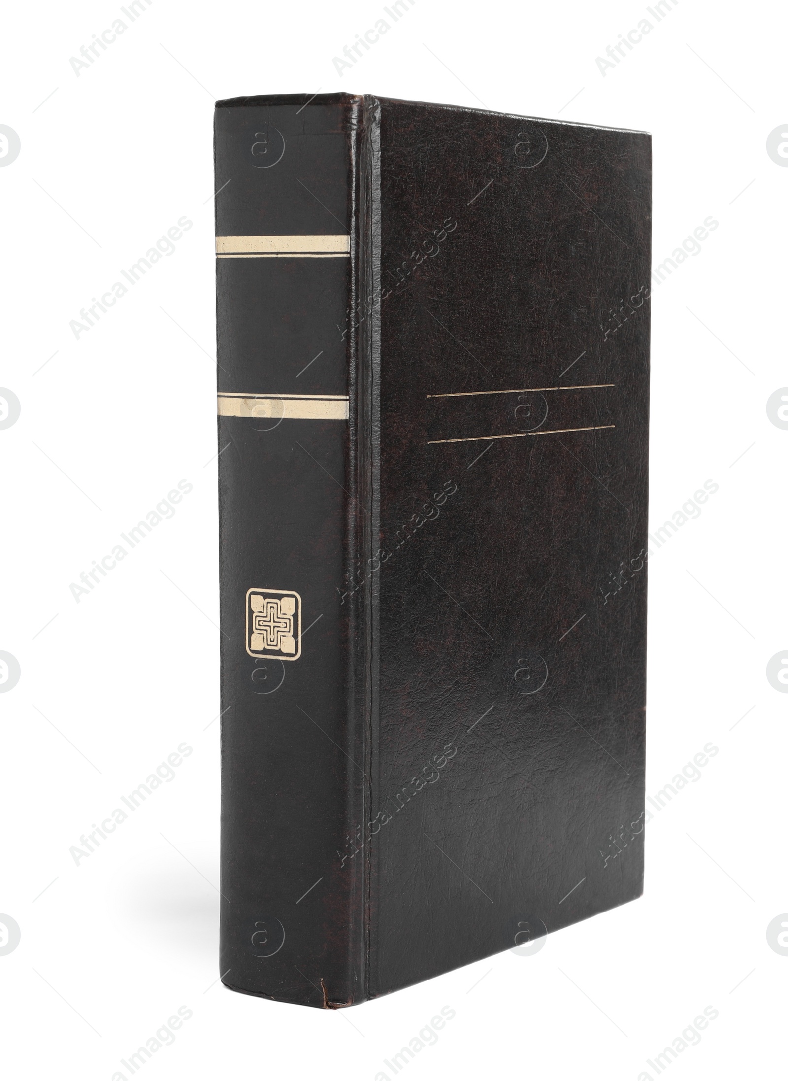 Photo of Closed old hardcover book isolated on white