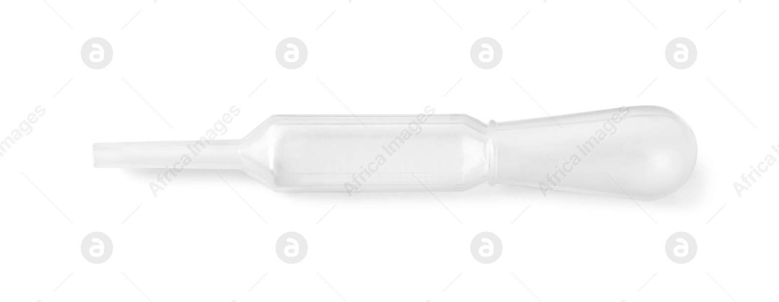 Photo of One clean pipette isolated on white, top view