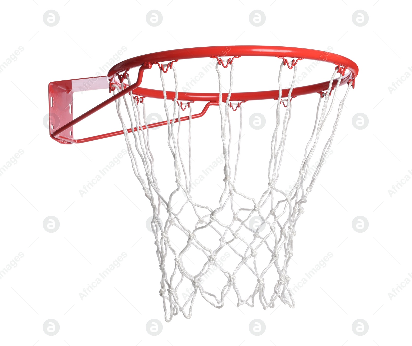 Photo of Basketball hoop with net isolated on white