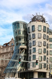 PRAGUE, CZECH REPUBLIC - APRIL 25, 2019: Beautiful view of Dancing House