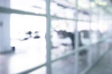 Image of Office interior. Blurred view of comfortable workspace