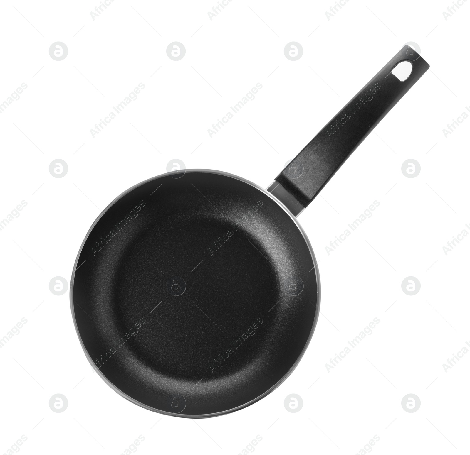Photo of Modern clean frying pan isolated on white, top view