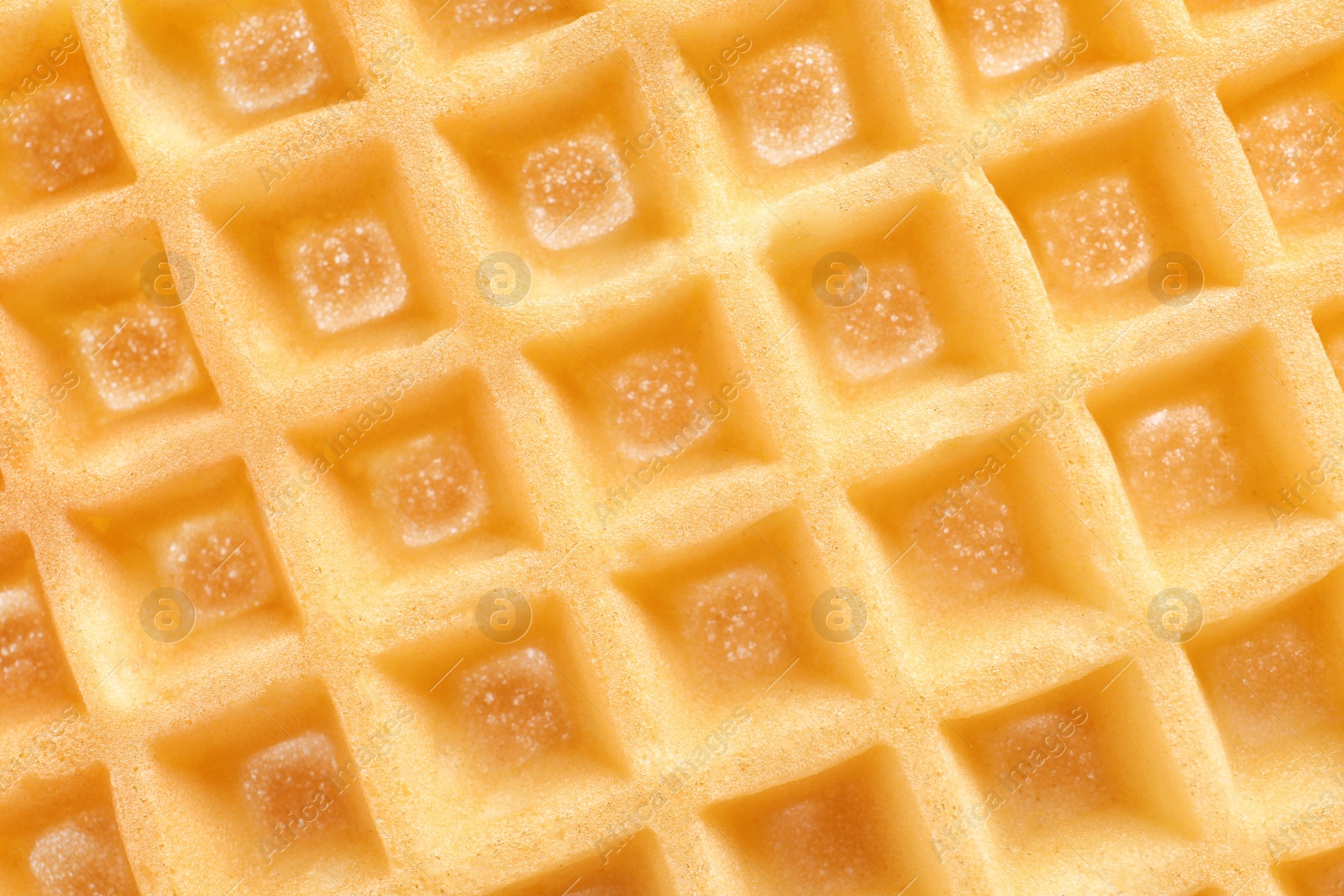 Photo of Delicious waffle for breakfast as background, closeup