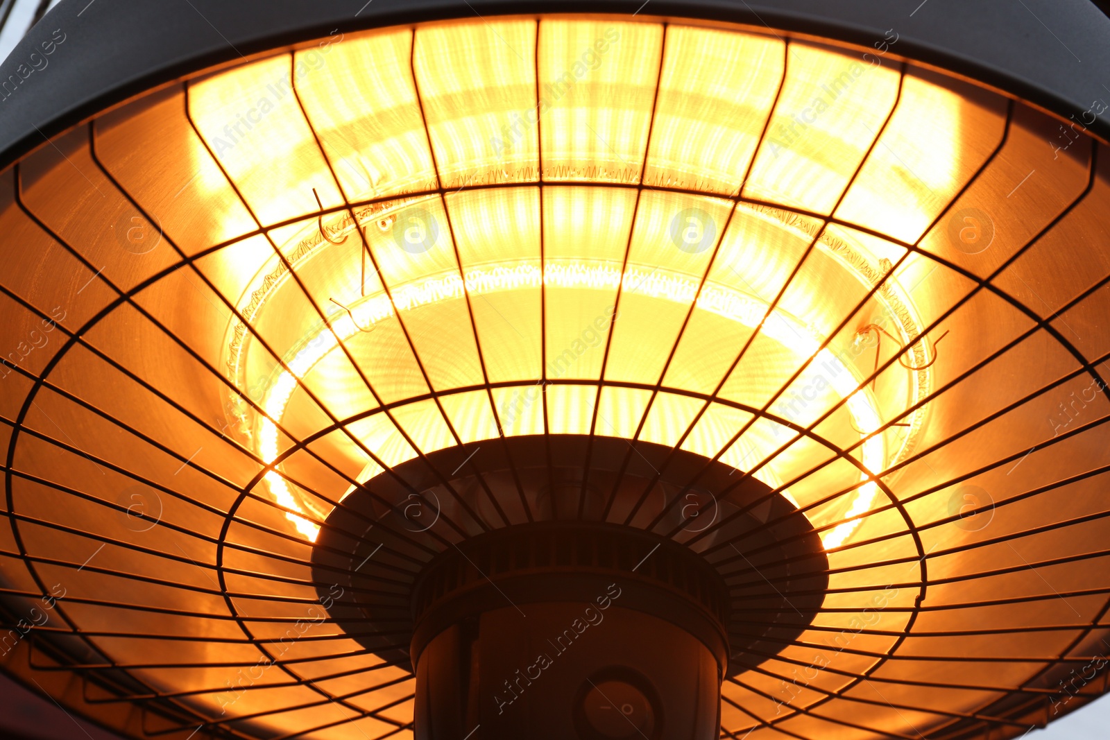 Photo of Closeup view of hanging electric infrared heater