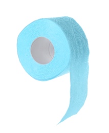 Photo of Roll of toilet paper on white background. Personal hygiene