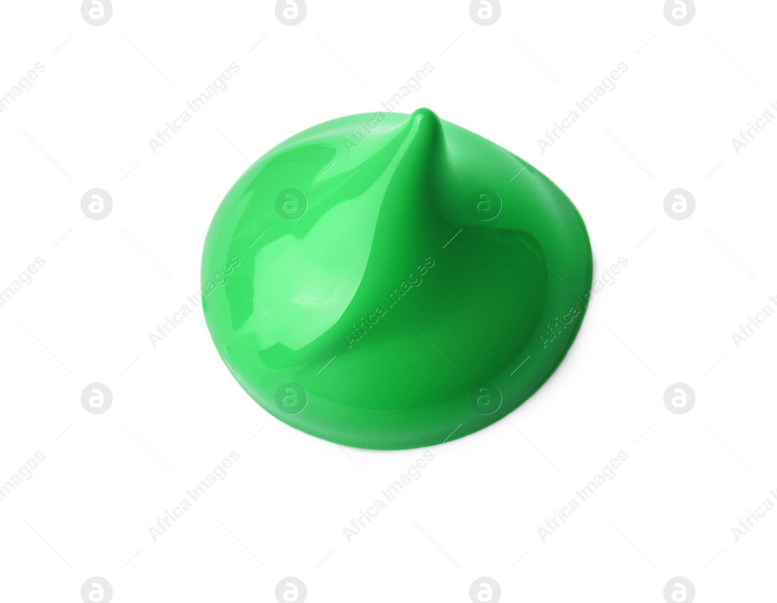 Photo of Sample of green paint on white background