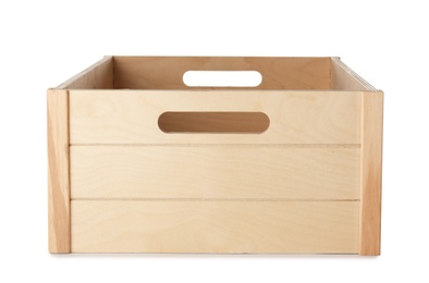 Wooden crate on white background. Shipping container