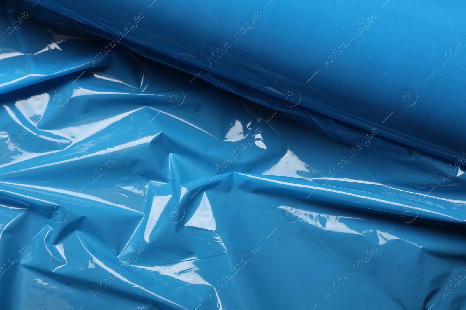 Photo of Roll of plastic stretch wrap film, closeup