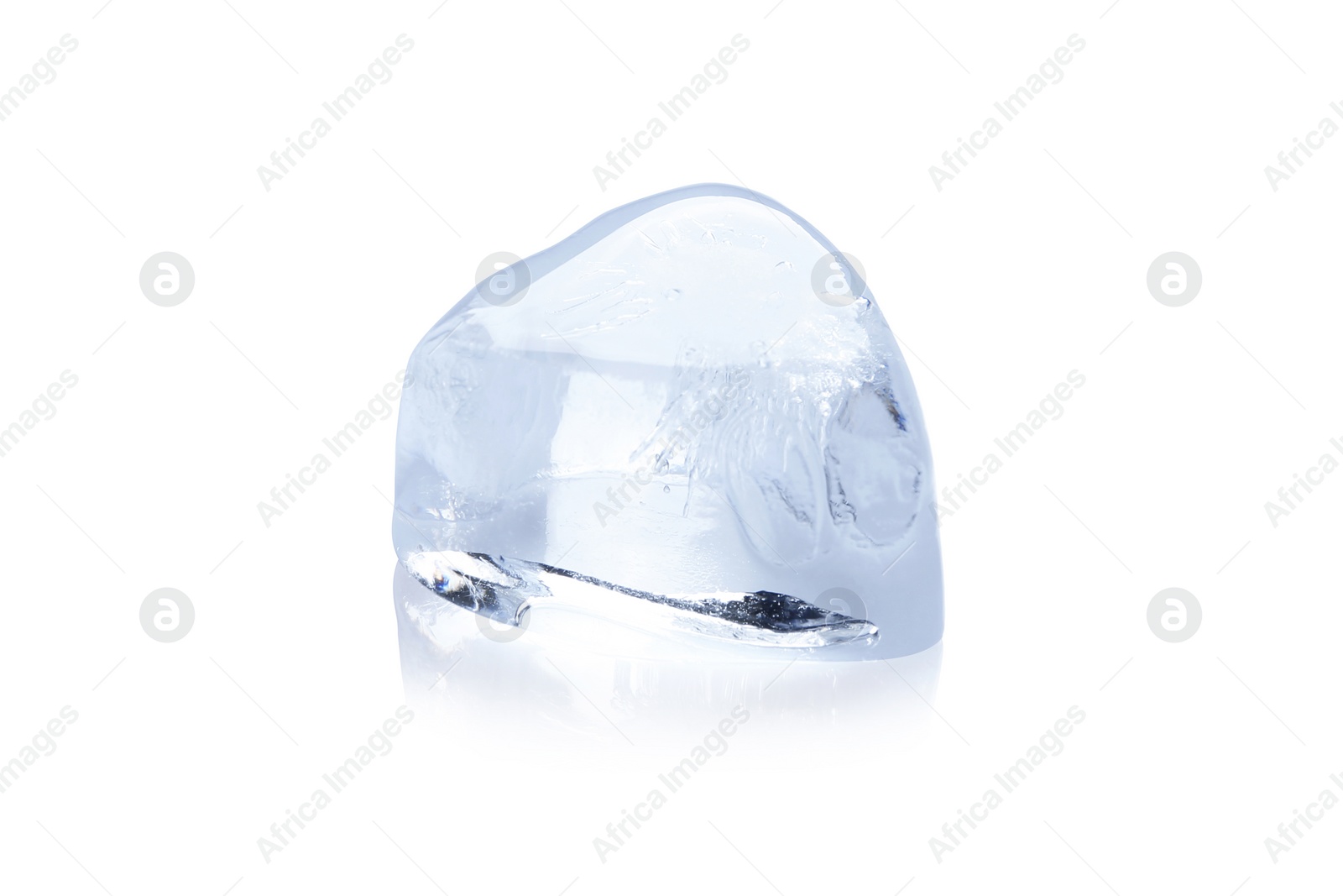 Photo of Piece of ice melting on white background