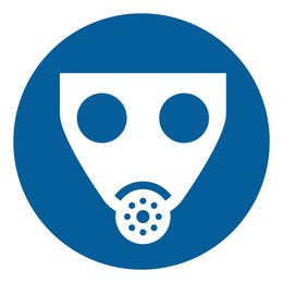International Maritime Organization (IMO) sign, illustration. Wear respirator symbol
