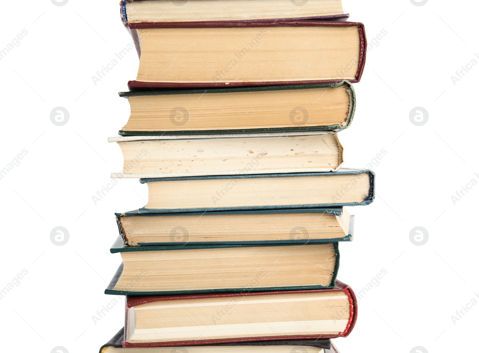 Photo of Collection of different books isolated on white