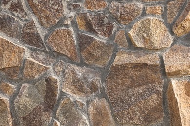 Texture of brown stone wall as background