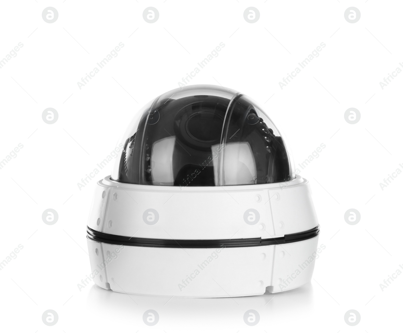 Photo of Modern security CCTV camera on white background