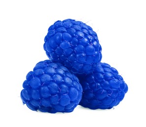 Image of Many fresh blue raspberries isolated on white